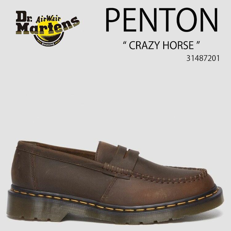 Dr.Martens ドクターマーチン ローファー PENTON CRAZY HORSE 31487201 DARK BROWN ペントン クレイジーホース レザー ダーク ブラウン メンズ レディース 男性用 女性用【中古】未使用品