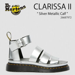 Dr.Martens ドクターマーチン サンダル ストラップサンダル CLARISSA II SILVER METALLIC CALF SANDALS 30745292 クラリッサ 2 サイズ調整 レディース 女性用【中古】未使用品