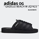 adidas original アディダス GAZELLE BEACH W ガゼル ビーチ シャワーサンダル スライドサンダル BLACK CLOUD WHITE JQ7423 ブラック ホワイト メンズ レディース【中古】未使用品(4)