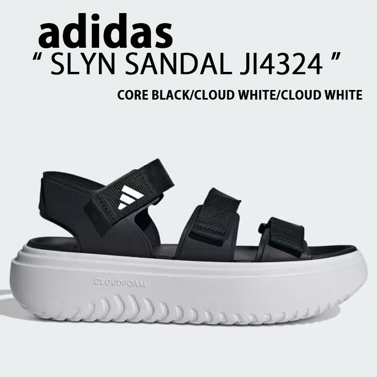 adidas アディダス サンダル スポーツサンダル SLYNサンダル BLACK WHITE JI4324 サイズ調整 厚底サンダル プラットフォーム スポサン ストラップ ヒールストラップ ブラック ホワイト シューズ メンズ レディース【中古】未使用品
