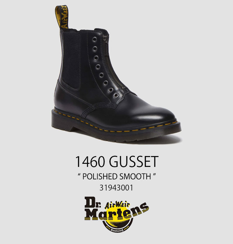 Dr.Martens ドクターマーチン 1460 GUSSET POLISHED SMOOTH 31943001 BLACK ブラック メンズ レディース 男性用 女性用【中古】未使用品
