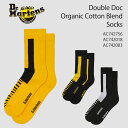 Dr.Martens ドクターマーチン 靴下 靴した ソックス Double Doc Organic Cotton Blend Socks BLACK / YE...