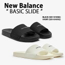 New Balance ニューバランス サンダル BASIC SLIDE SD1101IIB2 SD1101IIV2 シューズ シャワーサンダル スリッパー 柔らか 軽量 ブラック アイボリー メンズ レディース【中古】未使用品(4)