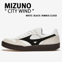 Mizuno ミズノ スニーカー CITY WIND D1GA2564-01 WHITE BLACK シューズ シティウィンド ホワイト ブラック スエード メ...