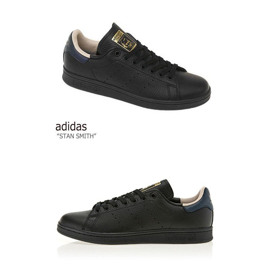 adidas アディダス スニーカー スタンスミス STAN SMITH BLACK ブラック ゴールド ネイビー CQ2203 メンズ レディース 男女共用 男性用 女性用【中古】未使用品