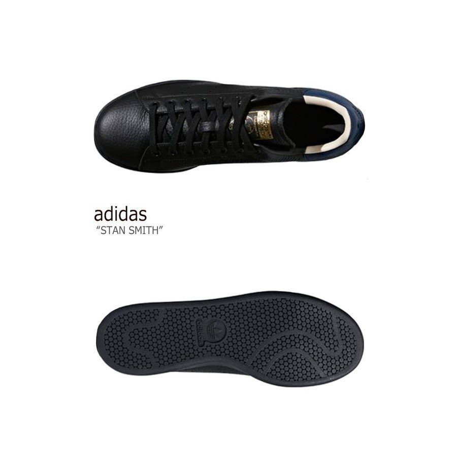 adidas アディダス スニーカー スタンスミス STAN SMITH BLACK ブラック ゴールド ネイビー CQ2203 メンズ レディース 男女共用 男性用 女性用【中古】未使用品