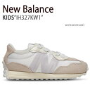 New Balance ニューバランス キッズ スニーカー NewBalance 327 WHITE GREY ベルクロ マジックテープ キッズシューズ ホワイ...