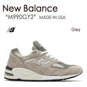 New Balance ニューバランス スニーカー 990 USA アメリカ製 GRAY グレー M990GY2 メンズ レディース 男女共用 男性用 女性用【中古】未使用品