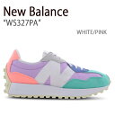 New Balance ニューバランス スニーカー 327 WS327PA ホワイト ピンク メンズ レディース 男女兼用 男性用 女性用【中古】未使用品