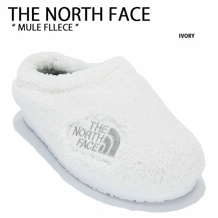 THE NORTH FACE ノースフェイス ミュール スリッパ MULE FLEECE フリーススリッパ フリースサンダル ミュール モコモコサンダル 室内履き 外履き アイボリー メンズ レディース NS93L96C【中古】未使用品のサムネイル