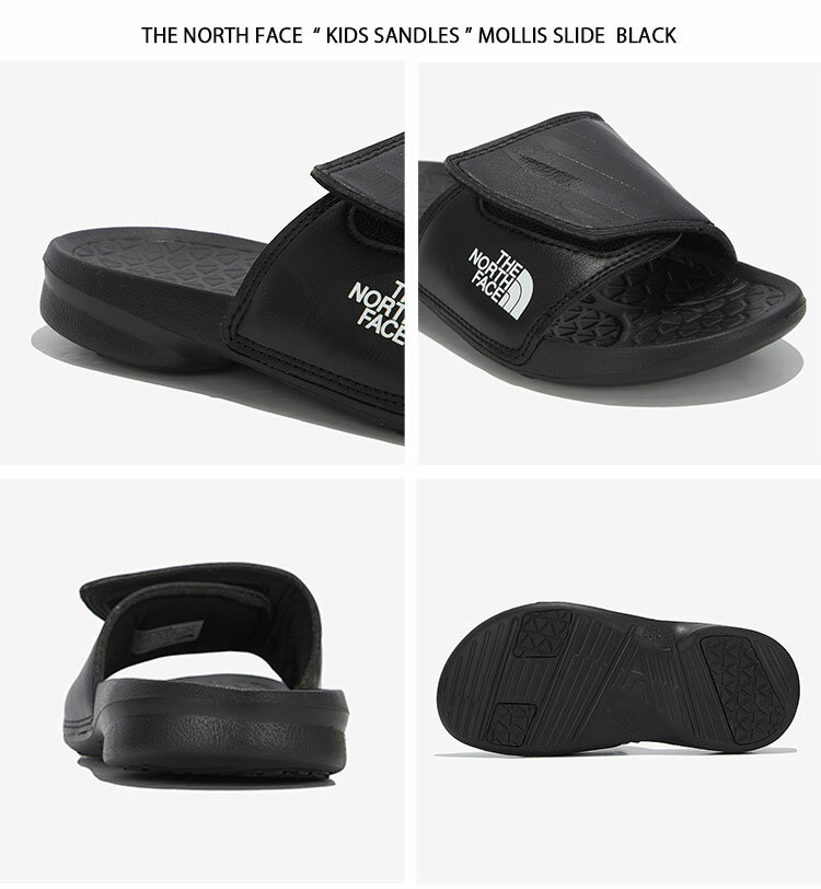 THE NORTH FACE ノースフェイス キッズ 子供用 サンダル KID MOLLIS SLIDE ベルクロ スライドサンダル スリッパ シャワーサンダル ブラック ホワイト サイズ調整 男の子 女の子 NS96M04A NS96M04B【中古】未使用品