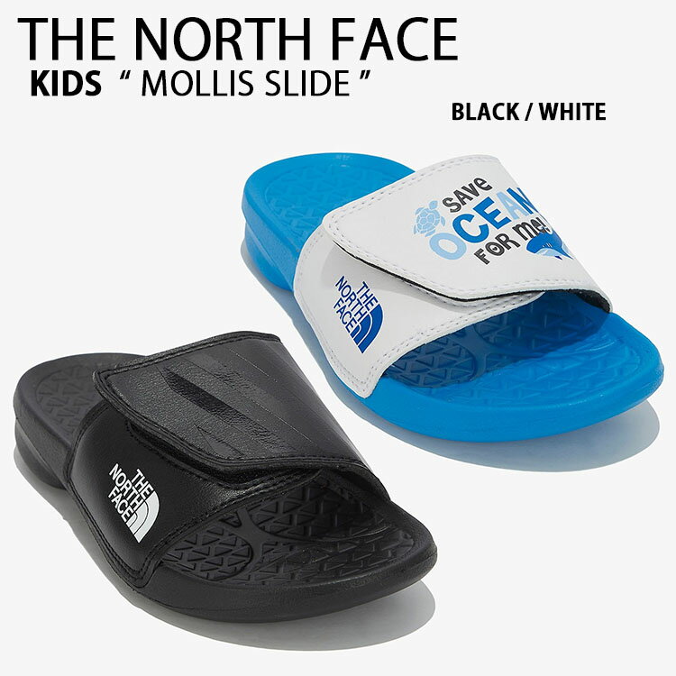 THE NORTH FACE ノースフェイス キッズ 子供用 サンダル KID MOLLIS SLIDE ベルクロ スライドサンダル スリッパ シャワーサンダル ブラック ホワイト サイズ調整 男の子 女の子 NS96M04A NS96M04B【中古】未使用品