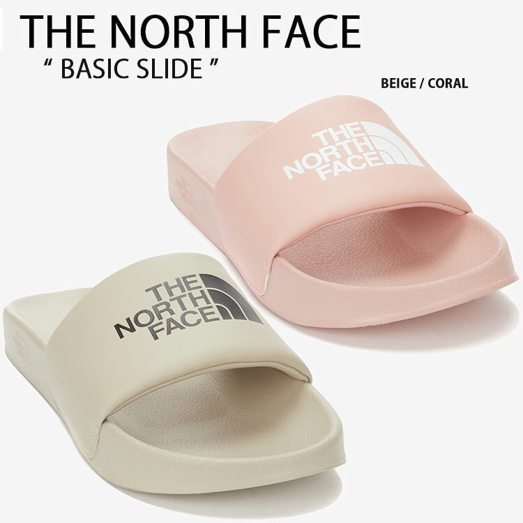 THE NORTH FACE ノースフェイス サンダル BASIC SLIDE ベーシック スライド スライド シャワーサンダル スライドサンダル スリッパー ビッグ ロゴ WHITELABEL ベージュ ピンク メンズ レディース NS98N02A/B【中古】未使用品