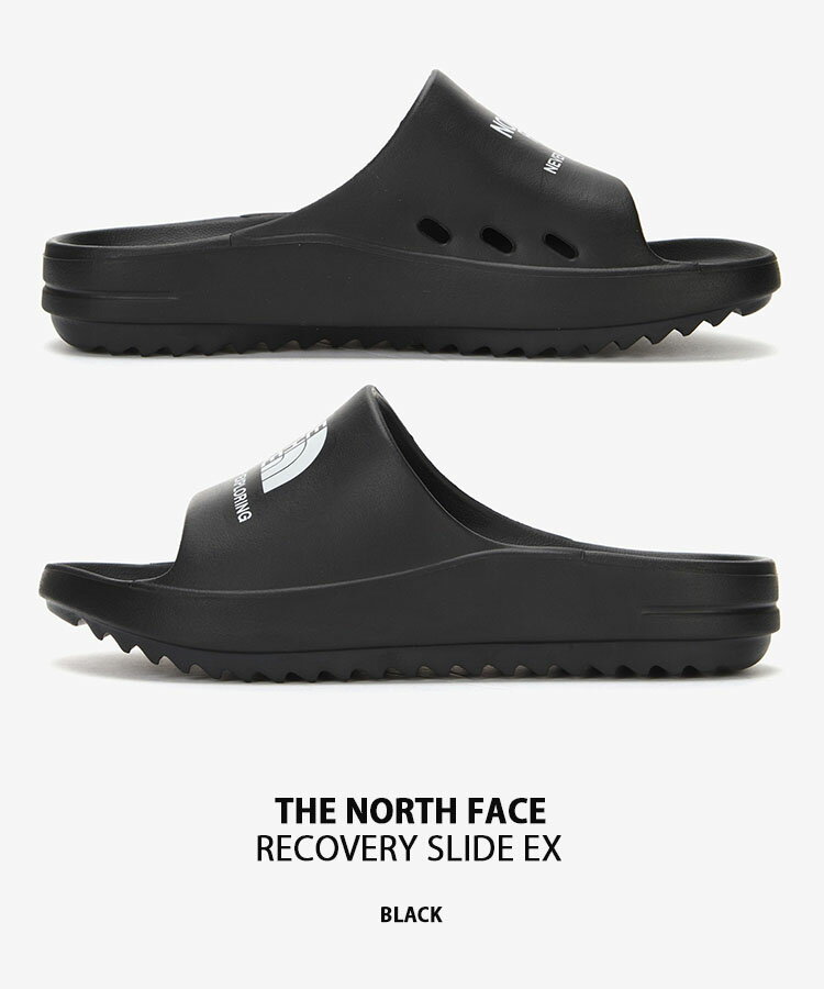 【ポイント2倍!】THE NORTH FACE ノースフェイス サンダル RECOVERY SLIDE EX 一体型サンダル 一体形成 リカバリー スライド シャワーサンダル スライドサンダル スリッパー ビッグ ロゴ WHITELABEL ブラック メンズ レディース NS98N11S【中古】未使用品