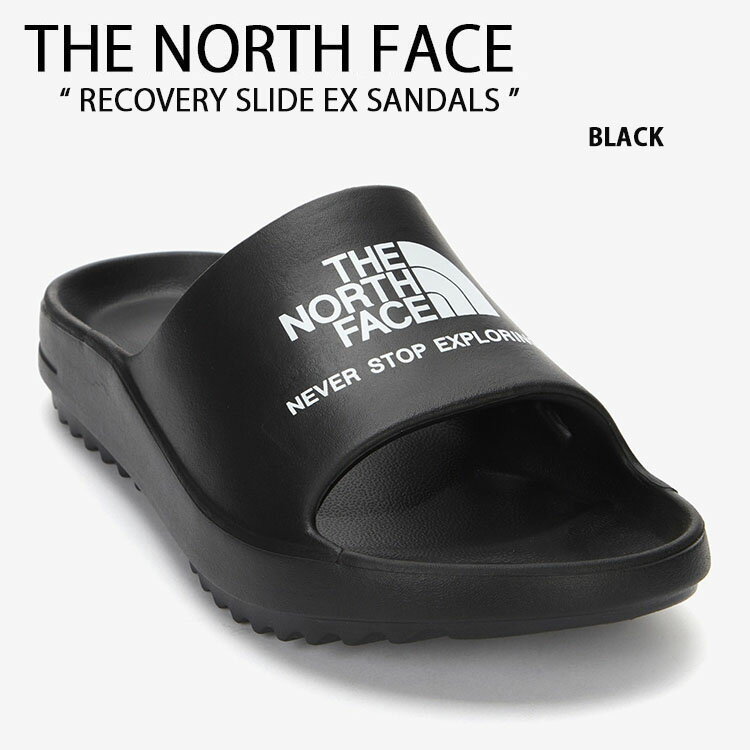 【ポイント2倍!】THE NORTH FACE ノースフェイス サンダル RECOVERY SLIDE EX 一体型サンダル 一体形成 リカバリー スライド シャワーサンダル スライドサンダル スリッパー ビッグ ロゴ WHITELABEL ブラック メンズ レディース NS98N11S【中古】未使用品