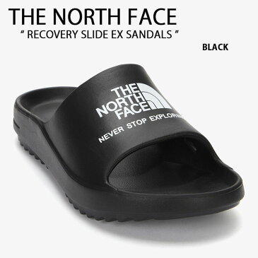 【ポイント2倍!】THE NORTH FACE ノースフェイス サンダル RECOVERY SLIDE EX 一体型サンダル 一体形成 リカバリー スライド シャワーサンダル スライドサンダル スリッパー ビッグ ロゴ WHITELABEL ブラック メンズ レディース NS98N11S【中古】未使用品