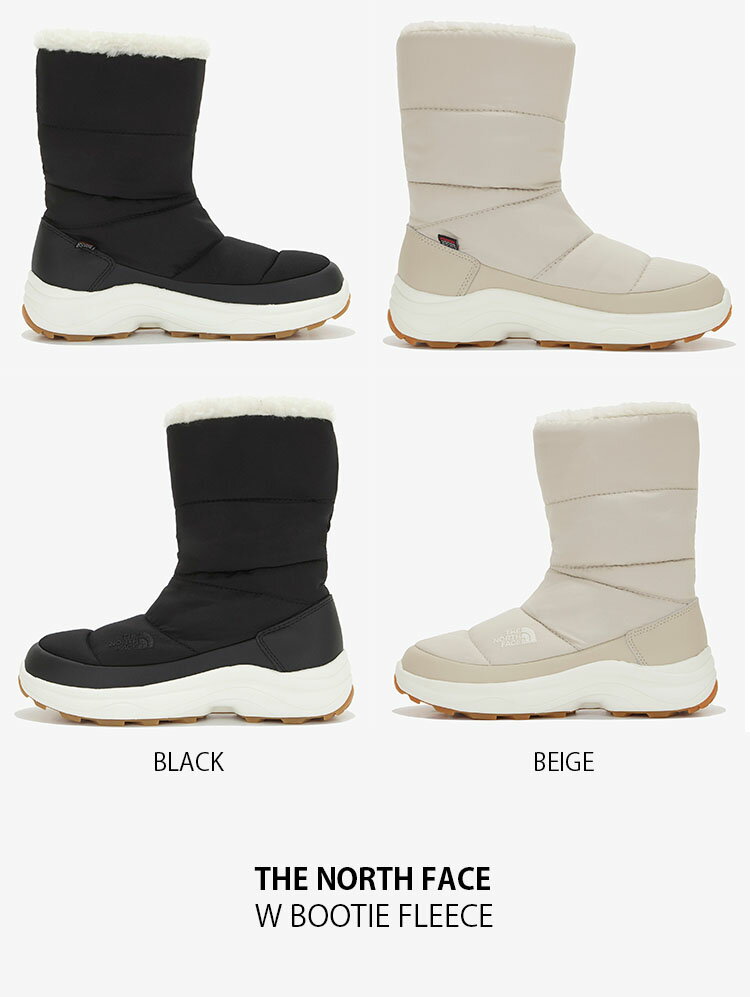 【ポイント2倍!】THE NORTH FACE ノースフェイス ミドルブーツ W BOOTIE FLEECE ブーティ ブーツ ダウンブーツ ボアブーツ ミディ シューズ 外履き ウィンターブーツ ブラック ベージュ WHITELABEL レディース 女性用 NS99M60A/B【中古】未使用品