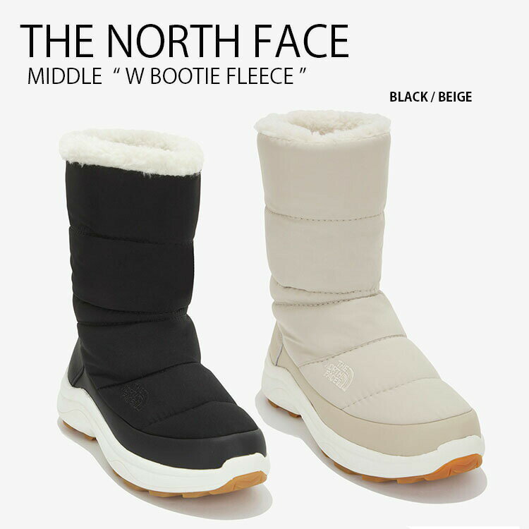 【ポイント2倍!】THE NORTH FACE ノースフェイス ミドルブーツ W BOOTIE FLEECE ブーティ ブーツ ダウンブーツ ボアブーツ ミディ シューズ 外履き ウィンターブーツ ブラック ベージュ WHITELABEL レディース 女性用 NS99M60A/B【中古】未使用品