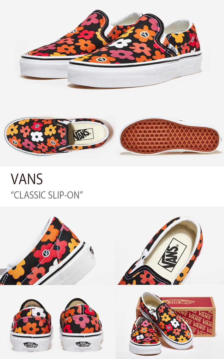 VANS バンズ スニーカー CLASSIC SLIP-ON BLACK MULTI クラシック スリッポン ブラック マルチ ヴァンズ シューズ レディース 女性用 VN0A3UT7BML【中古】未使用品