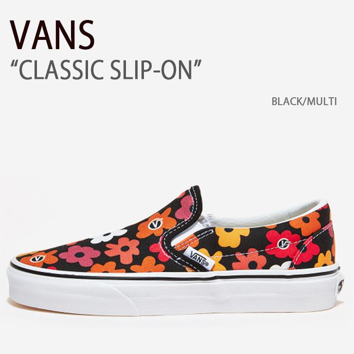 VANS バンズ スニーカー CLASSIC SLIP-ON BLACK MULTI クラシック スリッポン ブラック マルチ ヴァンズ シューズ レディース 女性用 VN0A3UT7BML【中古】未使用品