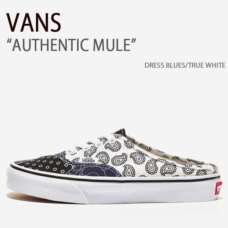 VANS バンズ スニーカー AUTHENTIC MULE DRESS BLUES TRUE WHITE オーセンティック ミュール ドレスブルース トゥルーホワイト ヴァンズ シューズ メンズ レディース 男女共用 男性用 女性用 VN0A54F76UW【中古】未使用品