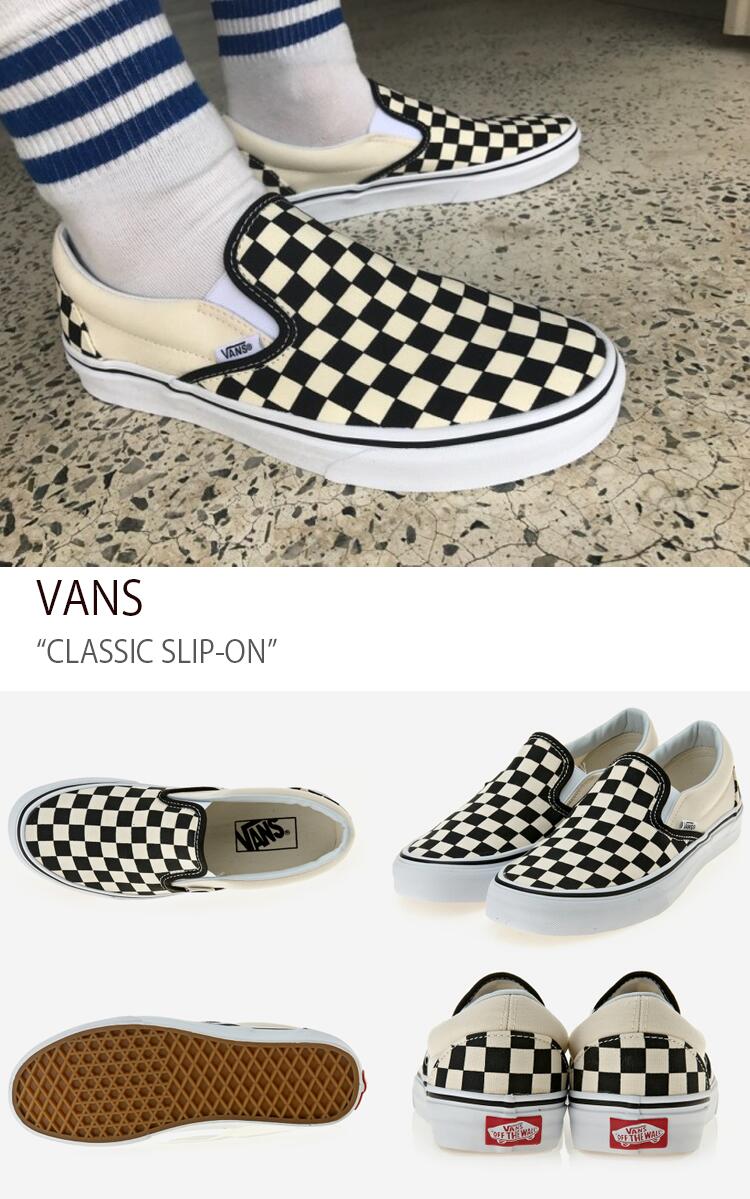 VANS バンズ スニーカー CLASSIC SLIP-ON BLACK AND WHITE CHECKER WHITE クラッシックスリッポン ブラックアンドホワイトチェッカー ホワイト ヴァンズ シューズ メンズ レディース 男女兼用 VN-0EYEBWW【中古】未使用品