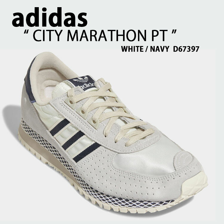 adidas ǥ ˡ CITY MARATHON PT ƥ ޥ饽 WHITE NAVY D67397 ۥ磻ȥͥӡ ޥ饽󥷥塼 ˥󥰥塼 饷å 쥶 ܳ Mens Womensš̤