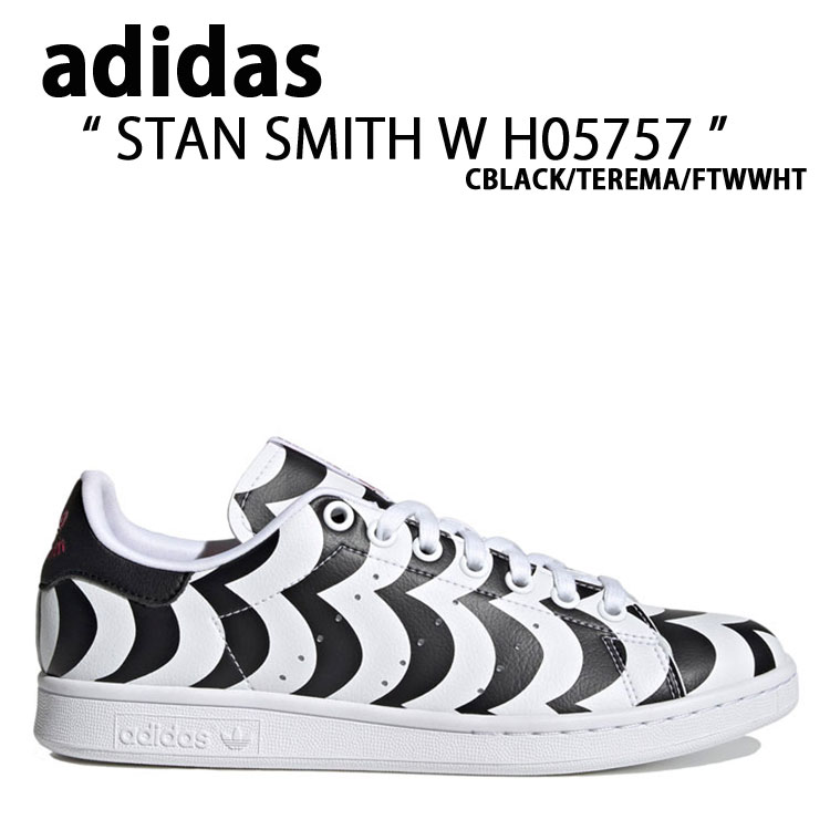 adidas アディダス スニーカー STAN SMITH W スタンスミス ウィメンズ CBLACK TEREMA FTWWHT コアブラック チームリアルマゼンタ フットウェアホワイト シューズ レディース 女性用 H05757【中古】未使用品