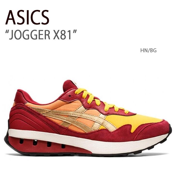 ASICS アシックス スニーカー JOGGER X81 HN BG ジョガーX81 レッド バーガンディ メンズ レディース 男性用 女性用 男女兼用 1201A744-750【中古】未使用品