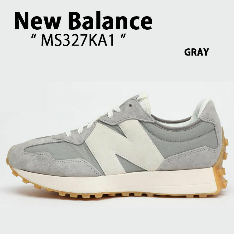 楽天セレクトショップ a-cloNew Balance ニューバランス スニーカー MS327KA1 GRAY レザー 本革 MS327 ビッグロゴ グレー ライトグレー シューズ クラシック メンズ レディース 男性用 女性用 男女共用【中古】未使用品