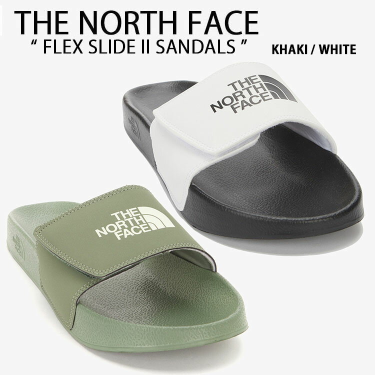 【ポイント2倍!】THE NORTH FACE ノースフェイス サンダル FLEX SLIDE II フレックス スライド サイズ調整 シャワーサンダル スライドサンダル スリッパー ビッグ ロゴ WHITELABEL ホワイト カーキ メンズ レディース NS98N04A/C【中古】未使用品