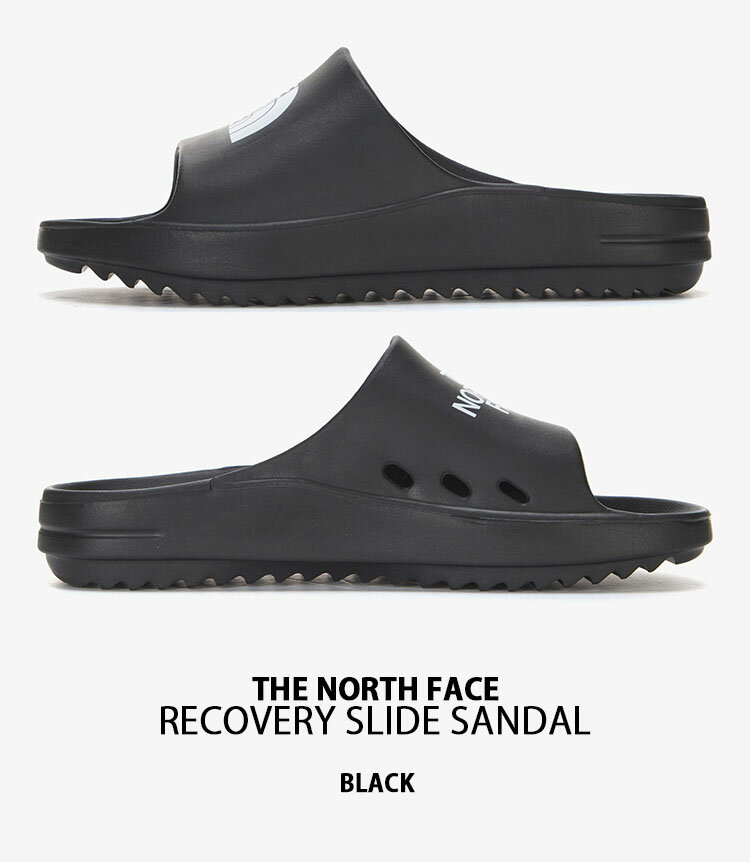 【ポイント2倍!】THE NORTH FACE ノースフェイス サンダル RECOVERY SLIDE BLACK 一体型サンダル 一体形成 リカバリー スライド シャワーサンダル スライドサンダル スリッパー ビッグ ロゴ WHITELABEL ブラック メンズ レディース NS98N10J【中古】未使用品