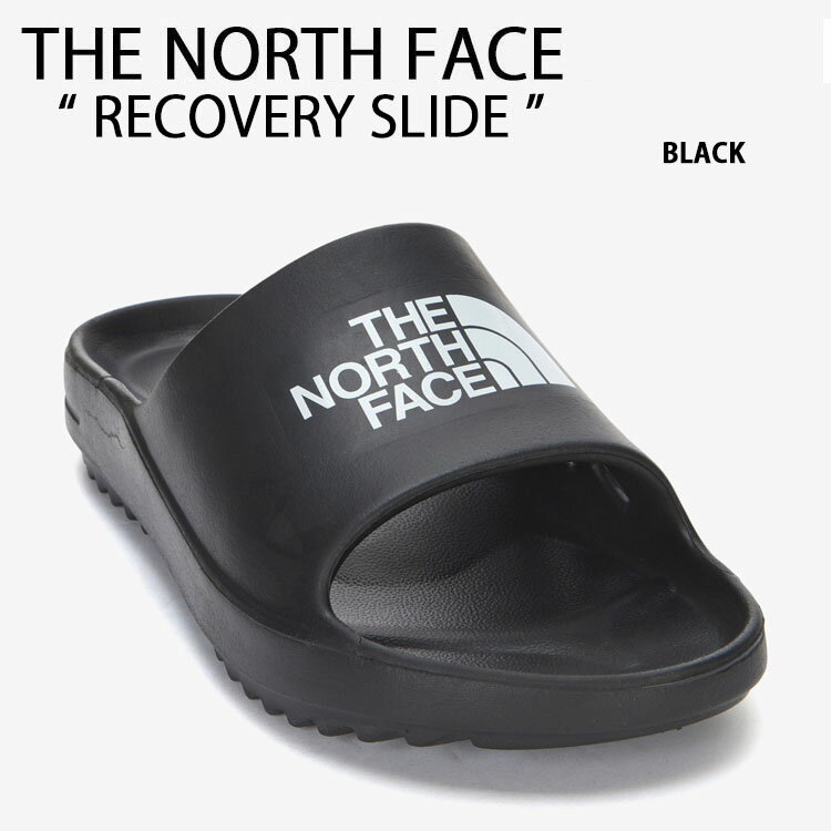 【ポイント2倍!】THE NORTH FACE ノースフェイス サンダル RECOVERY SLIDE BLACK 一体型サンダル 一体形成 リカバリー スライド シャワーサンダル スライドサンダル スリッパー ビッグ ロゴ WHITELABEL ブラック メンズ レディース NS98N10J【中古】未使用品