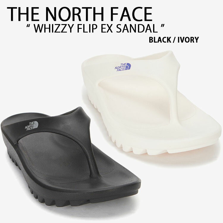 【ポイント2倍!】THE NORTH FACE ノースフェイス ビーチサンダル WHIZZY FLIP EX 一体型サンダル 一体形成 イージースライド サンダル シャワーサンダル スリッパー ビッグ ロゴ ブラック アイボリー メンズ レディース 男性用 女性用 NS98N12【中古】未使用品