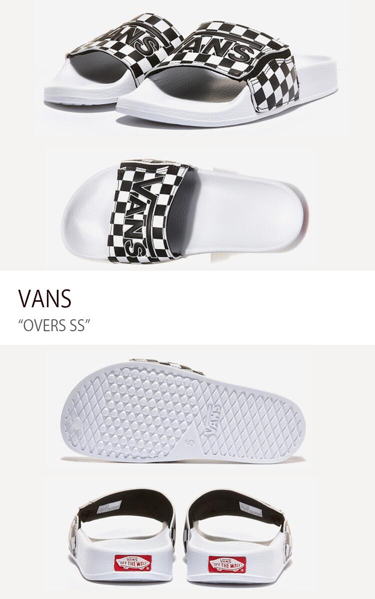 VANS バンズ サンダル OVERS SS BLACK WHITE CHECK オーバーズSS ブラック ホワイトチェック ヴァンズ シューズ メンズ レディース 男女兼用 男性用 女性用 V7590【中古】未使用品