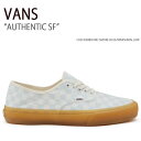 VANS バンズ スニーカー AUTHENTIC SF CHECKERBOARD SMOKE BLUE MARSHMALLOW オーセンティックSF チェッカーボードスモークブルー マシュマロ ヴァンズ シューズ メンズ レディース 男女兼用 VN0A4BWT7Z2【中古】未使用品