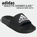 adidas AfB_X T_ Xbp ADILETTE SHOWER SLIDE GZ3779 BLACK WHITE XChT_ V[T_ CubN zCgV[YY fB[X yÁzgpi