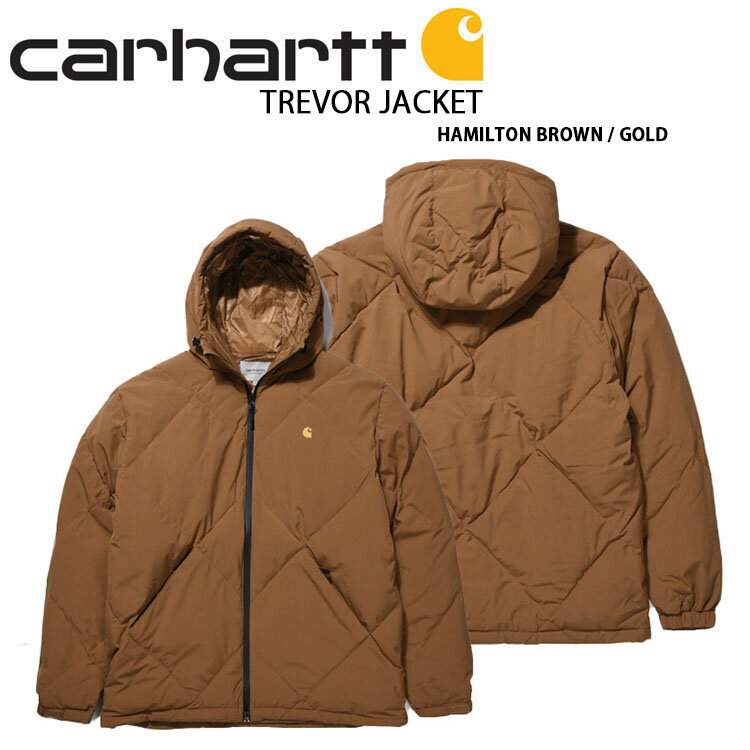 CARHARTT カーハート ダウンジャケット TREVOR JACKET トレバー ジャケット ダウン キルティング フーディー フード パーカー ブラウン ブラウンゴールド メンズ レディース ユニセックス 男性用 女性用 CA21FWJAHS【中古】未使用品