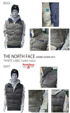 THE NORTH FACE ノースフェイス ダウンベスト HARRIS DOWN VEST ダウン ベスト ハリスツイード HARRIS TWEED ベージュ グレー メンズ レディース 男女共用 男性用 女性用 NI1DJ79【中古】未使用品