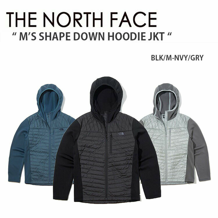 THE NORTH FACE ノースフェイス M'S SHAPE DOWN HOODIE JKT ダウン フーディー パーカー フード ブラック ネイビー グレー NJ1DK51 メンズ 男性用【中古】未使用品