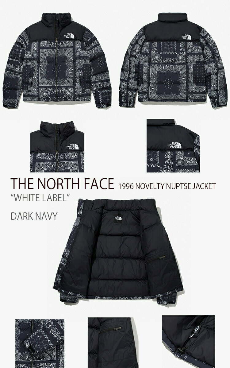 THE NORTH FACE ノースフェイス ヌプシ ダウン 1996 NOVELTY NUPTSE JACKET ノベルティ ヌプシダウン ペイズリー バンダナ ダウンジャケット WHITE LABEL ホワイトレーベル ブラック ネイビー メンズ レディース NJ1DM96A/B【中古】未使用品