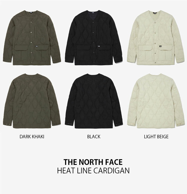 THE NORTH FACE ノースフェイス キルティングジャケット HEAT LINE CARDIGAN ヒート ライン カーディガン ジャケット Vネック 前ボタン ボタン開閉 スナップボタン メンズ レディース NJ3NN02A/B/C【中古】未使用品