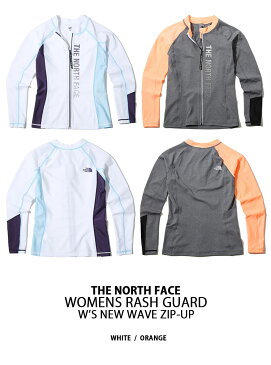 THE NORTH FACE ノースフェイス レディース ラッシュガード W'S NEW WAVE ZIP-UP ジップアップ UVカット ハイネック 立ち襟 UVカット 長袖 ロングスリーブ 冷感素材 マリンスポーツ サーフィン 女性用 NJ5JK34K/L【中古】未使用品