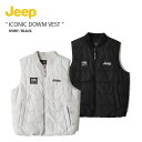 Jeep ジープ ダウンベスト ICONIC DOWM VEST アイコニック ダウン ベスト カジュアル ストリート アイボリー ブラック メンズ レディース...