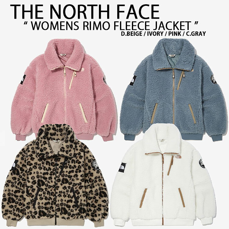 THE NORTH FACE ノースフェイス レディース フリース W 039 S NOVELTY RIMO FLEECE JACKET リモ フリースジャケット ボアフリース LEOPARD IVORY PINK GRAY 新作 ロゴ ストリート ヒョウ柄 NJ4FN80【中古】未使用品