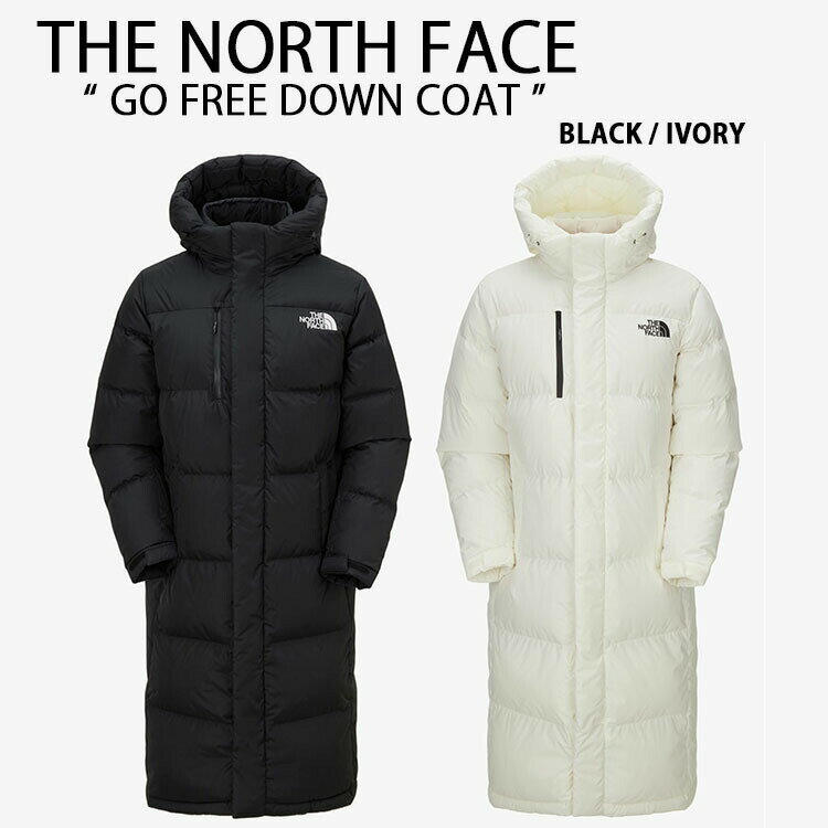 THE NORTH FACE ノースフェイス ダウンジャケット GO FREE DOWN COAT ダウンコート ダウン コート ジャケット BLACK IVORY 新作 ロゴ ストリート ブラック アイボリー 男性用 女性用 NC1DN00A/B【中古】未使用品