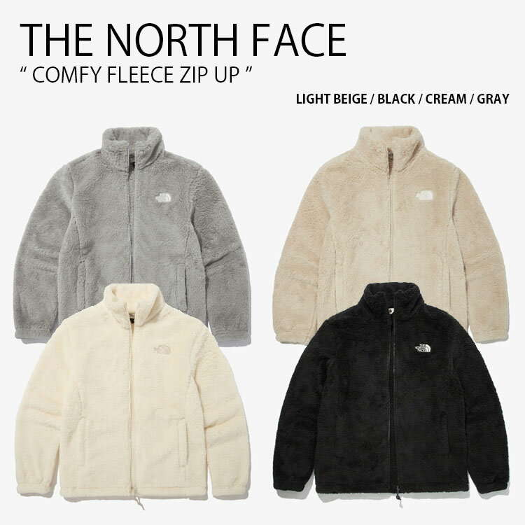 THE NORTH FACE ノースフェイス フリース COMFY FLEECE ZIP UP コンフィー ジップアップ フリースジャケット ボア ジャケット WHITELABEL ブラック ベージュ クリーム グレー メンズ レディース NJ4FP00 NJ4FN55J/K/L/M【中古】未使用品