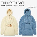 THE NORTH FACE ノースフェイス キッズ フリースジャケット K'S COMFY FLEECE HOODIE コンフィ フリース フーディ ジャケット ボア フード付き ロゴ ストリート カジュアル アイボリー ブルー 男の子 女の子 NJ4FN56S/V【中古】未使用品