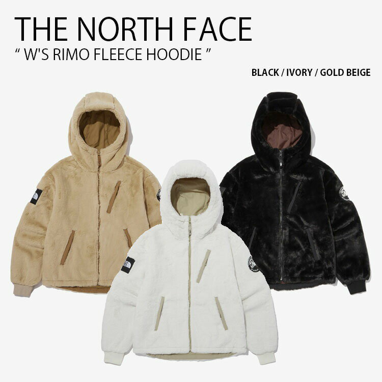 THE NORTH FACE ノースフェイス レディース フリースジャケット W 039 S RIMO FLEECE HOODIE リモ フリース フーディ ジャケット ボア パーカー ロゴ カジュアル WHITELABEL ブラック アイボリー ベージュ NJ4FN81J/K/L【中古】未使用品