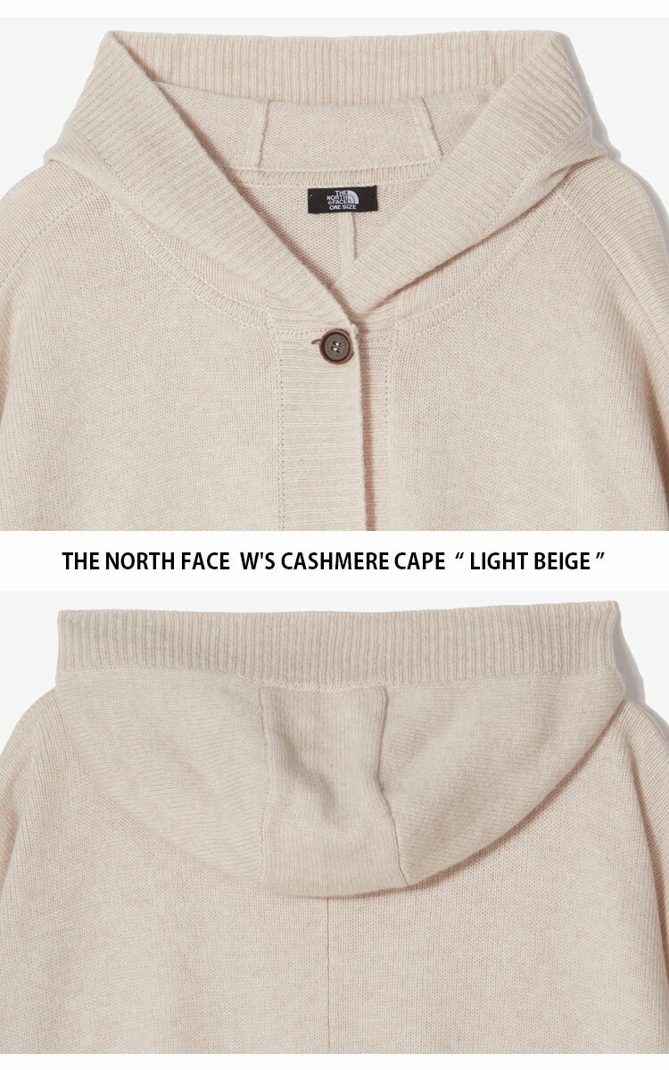 【ポイント2倍!スーパーSALE期間限定】THE NORTH FACE ノースフェイス レディース ケープ W'S CASHMERE CAPE カシミア ケープ ポンチョ ニットウェア フードつき ロゴ ブラック ベージュ 女性用 NO3VN80A/B【中古】未使用品